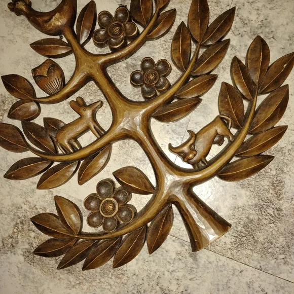 Vintage Mid Century Homco Tree Of Life Plastic Wall Hanging Decor 1960,S - Picture 2 of 4